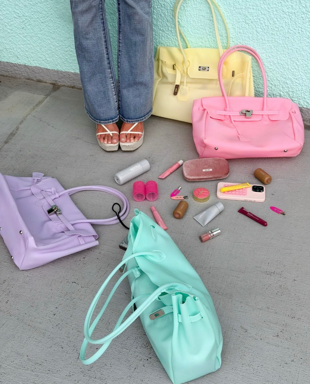Colorful Jelly Firkin bag featured in a viral fashion trend