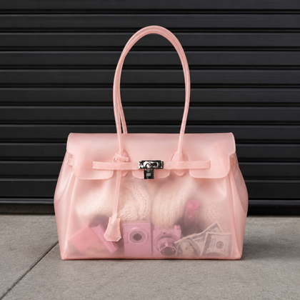 Jelly Firkin Blush translucent TPU jelly handbag