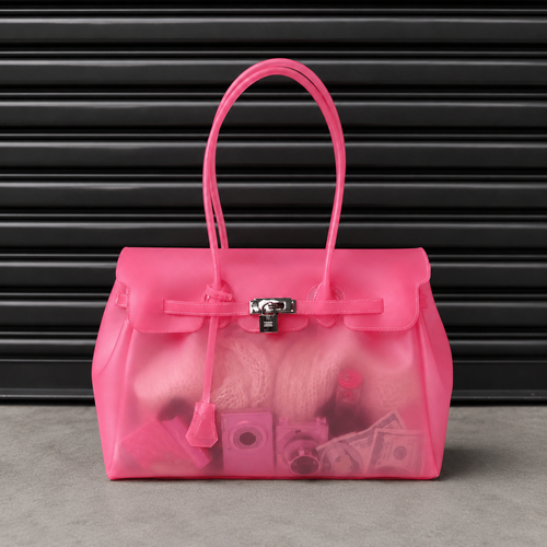 Jelly Firkin Cherry Blush translucent TPU jelly handbag