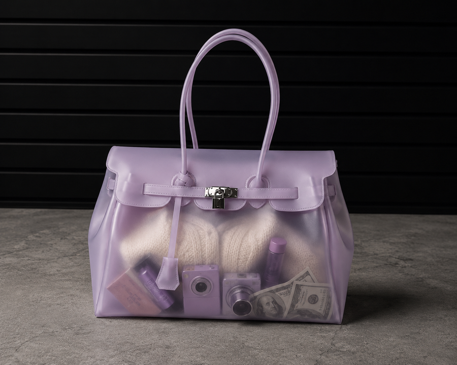 Jelly Firkin Lilac translucent TPU jelly handbag