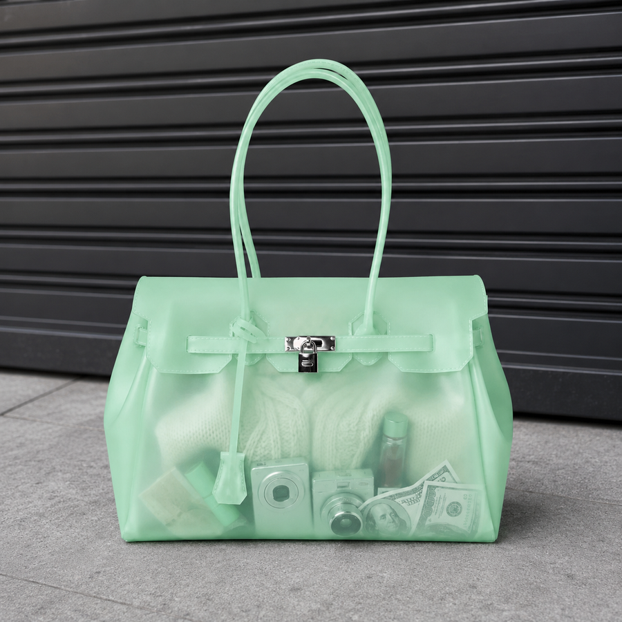 Jelly Firkin Mint translucent TPU jelly handbag