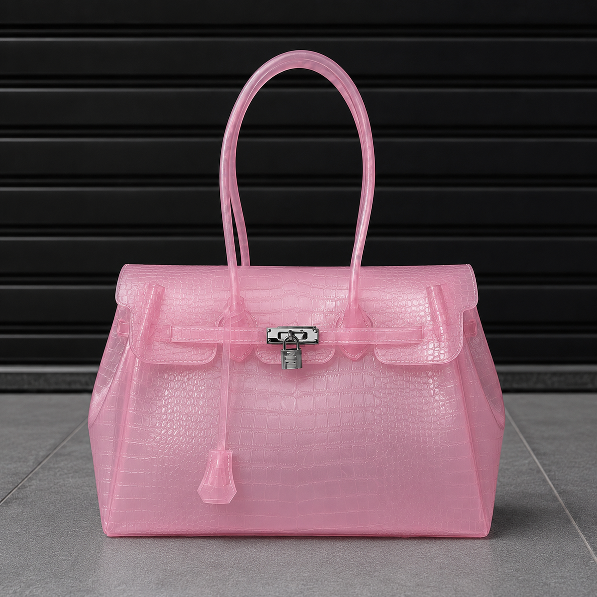 Jelly Croco Candy translucent croc-effect jelly handbag