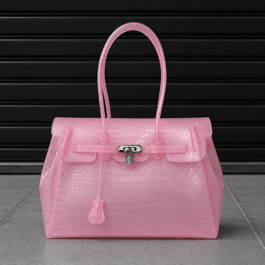 Jelly Croco Candy translucent croc-effect jelly handbag