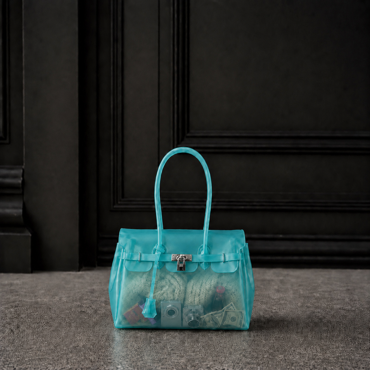 Mini Jelly Firkin Sky compact translucent jelly handbag