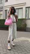Presentation video of the powder-pink Blush Jelly Firkin bag in clear jelly-effect TPU